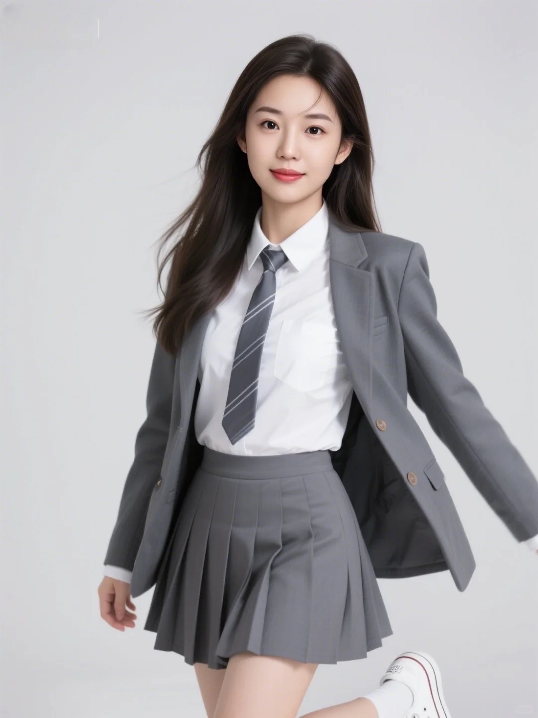 谁懂啊！这套灰西装JK直接把青春感焊在身上
