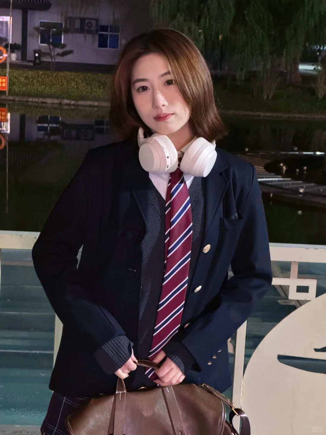 夜间JK制服拍照📸