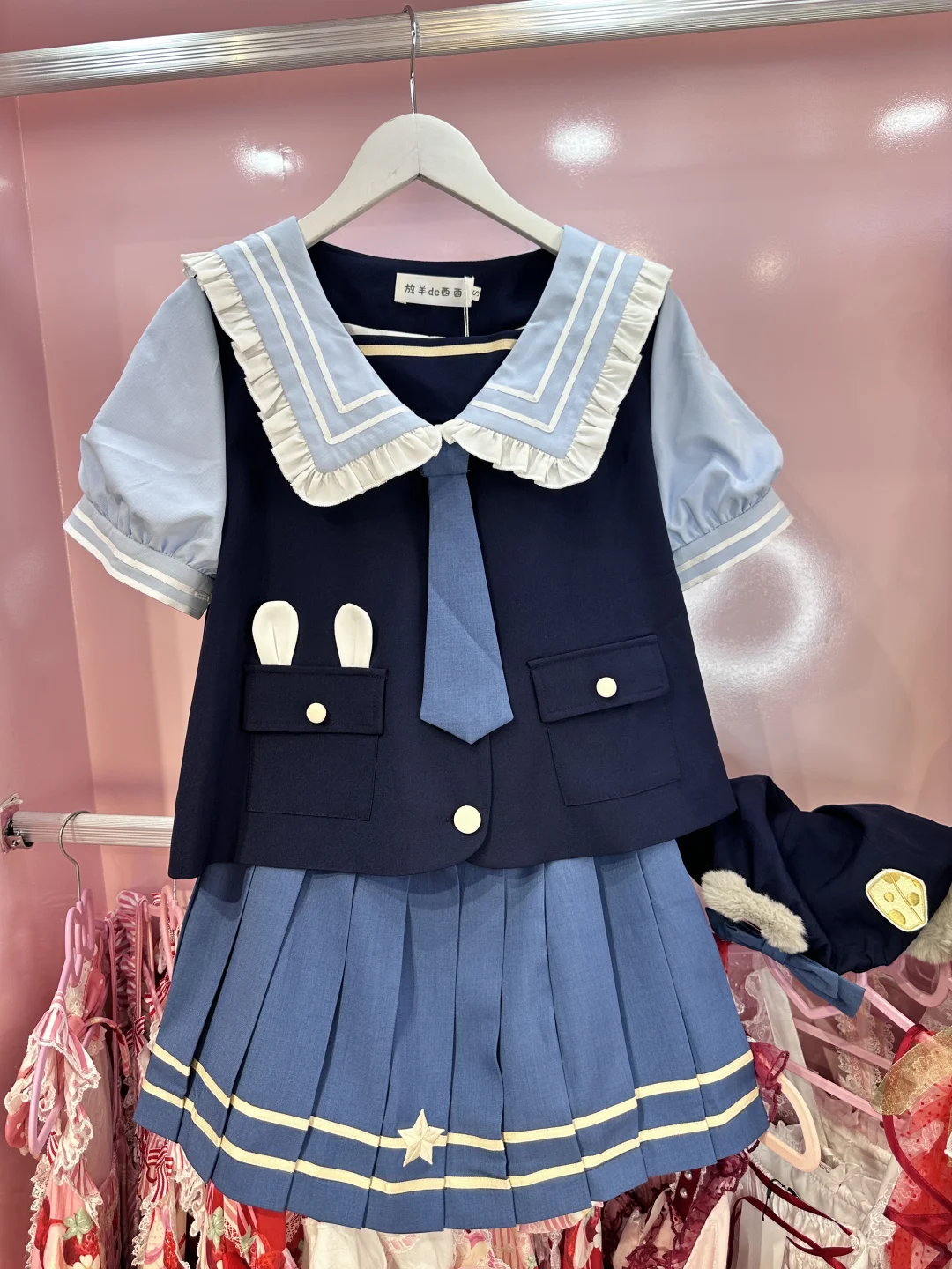贪吃鼠鼠｜jk水手服套装实拍｜显白水手服