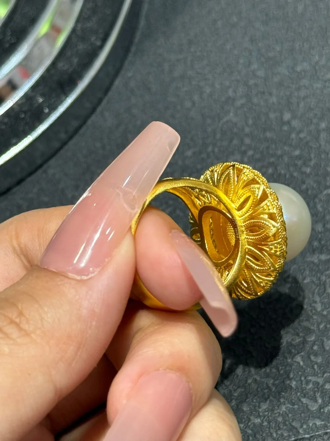 天然珍珠戒指13克[爱心]