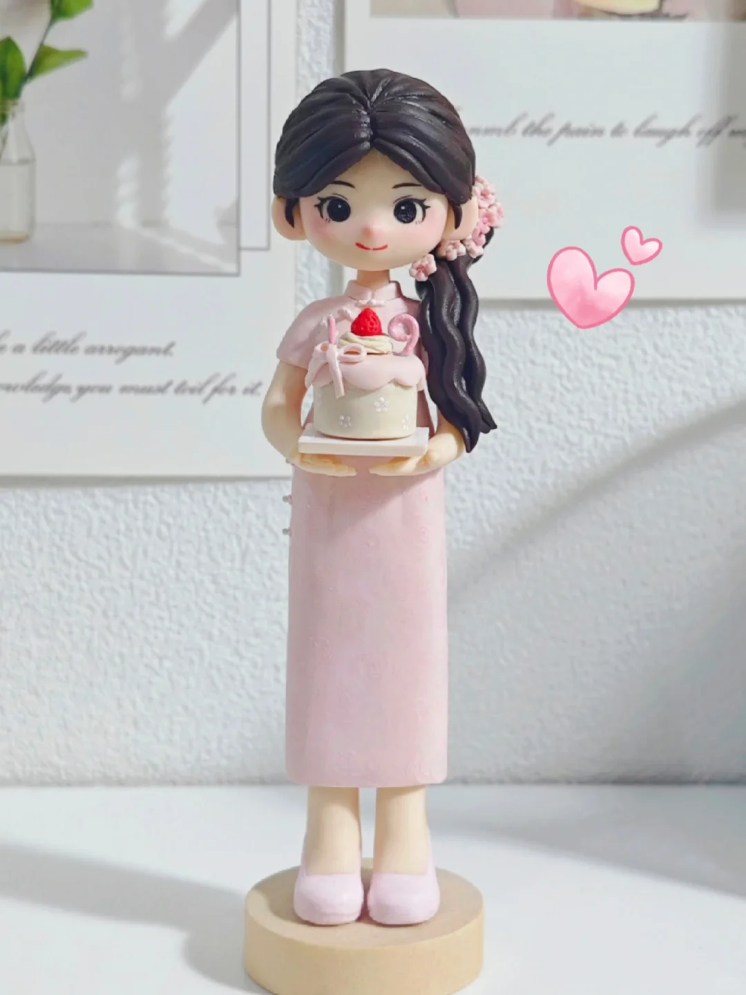 温温柔柔粉色旗袍