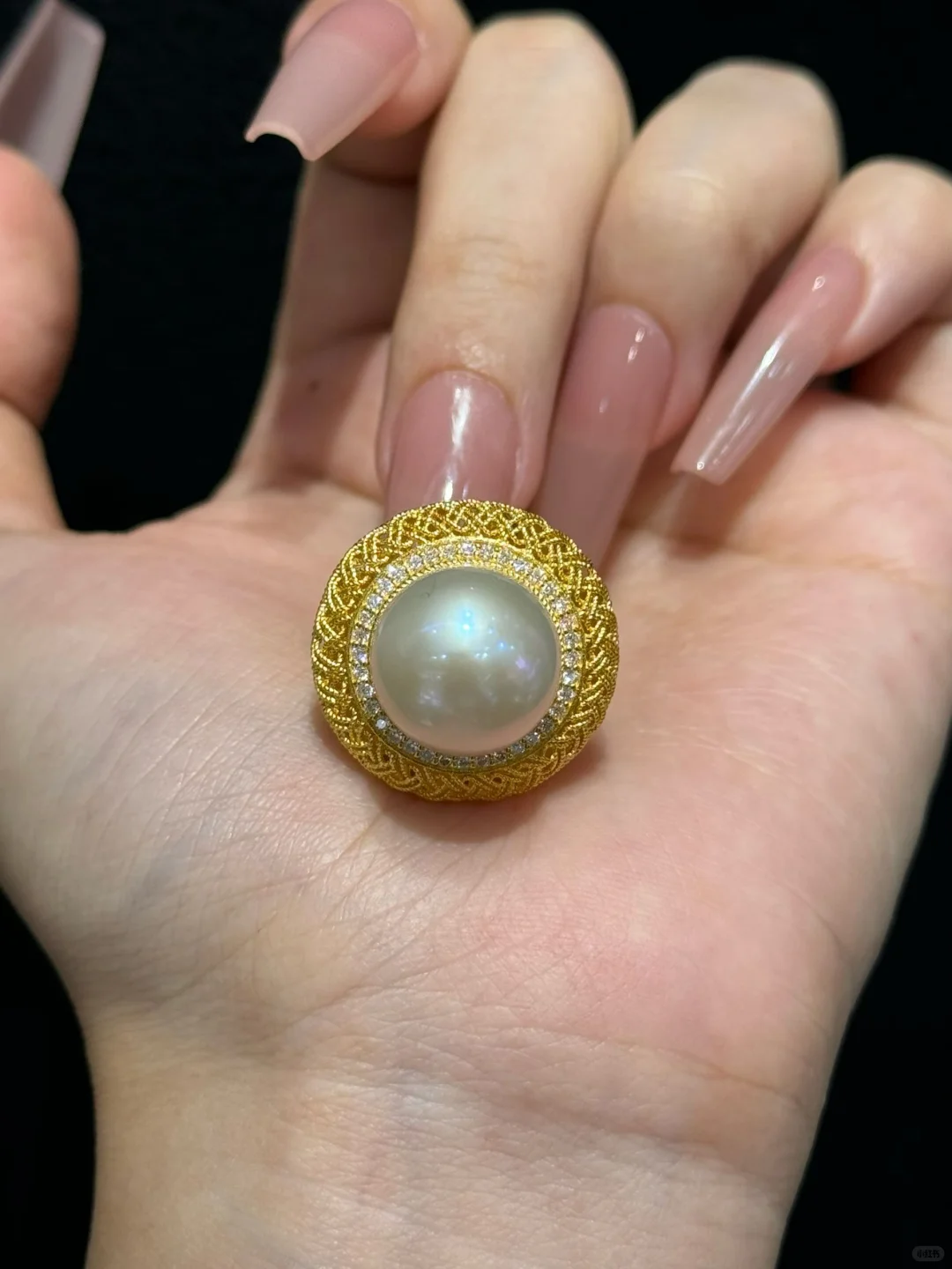 天然珍珠戒指13克[爱心]