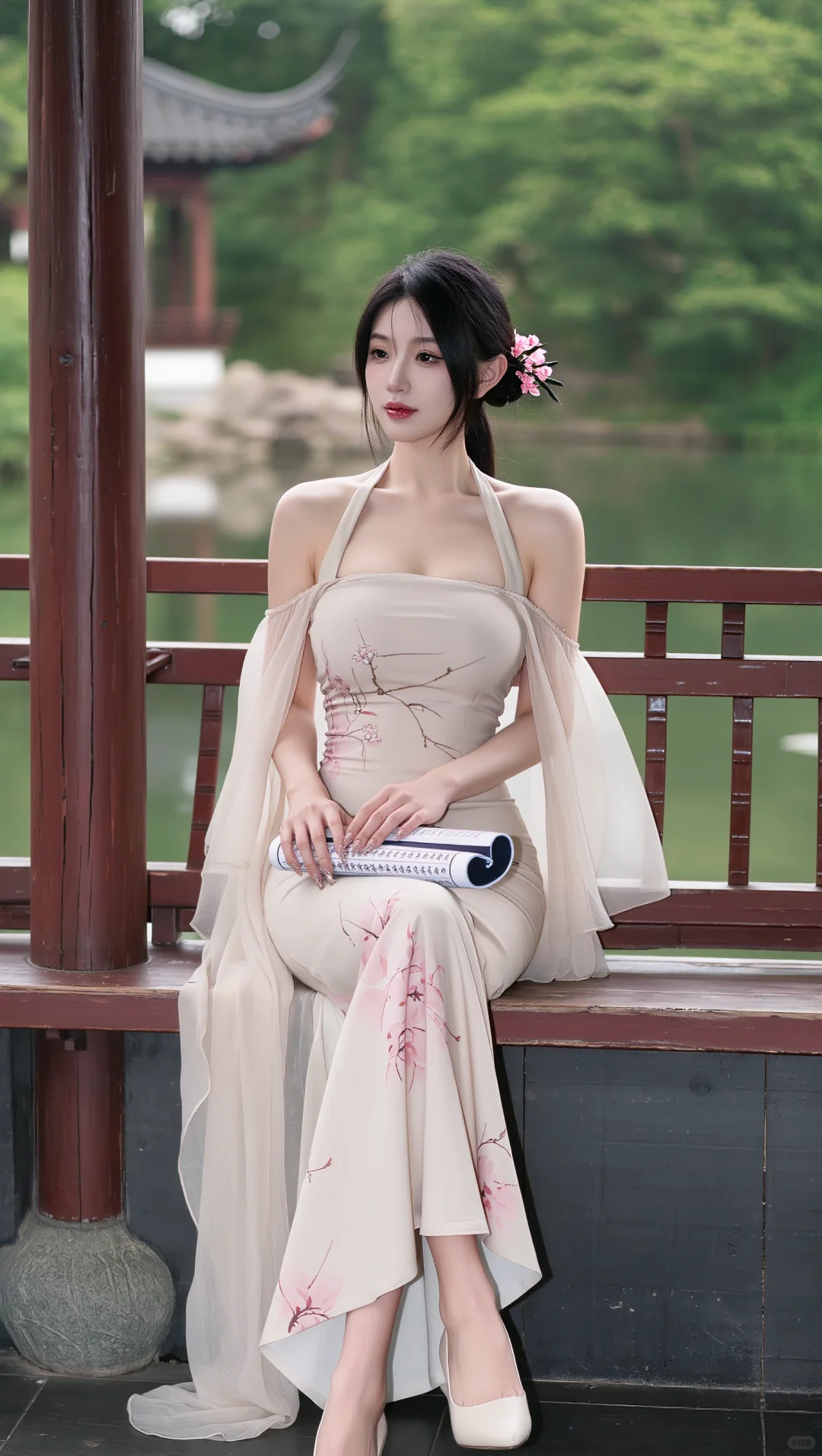 高跟和旗袍很搭哦