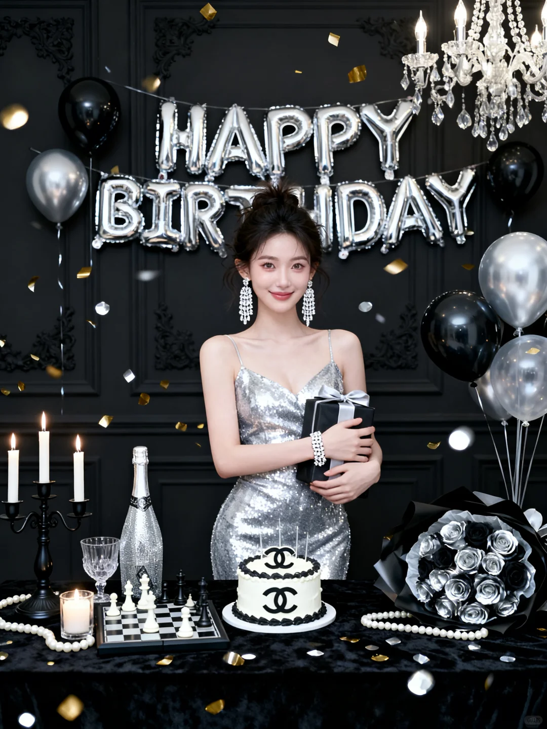 Ai生万物●怎样生成黑银风生日写真人像？