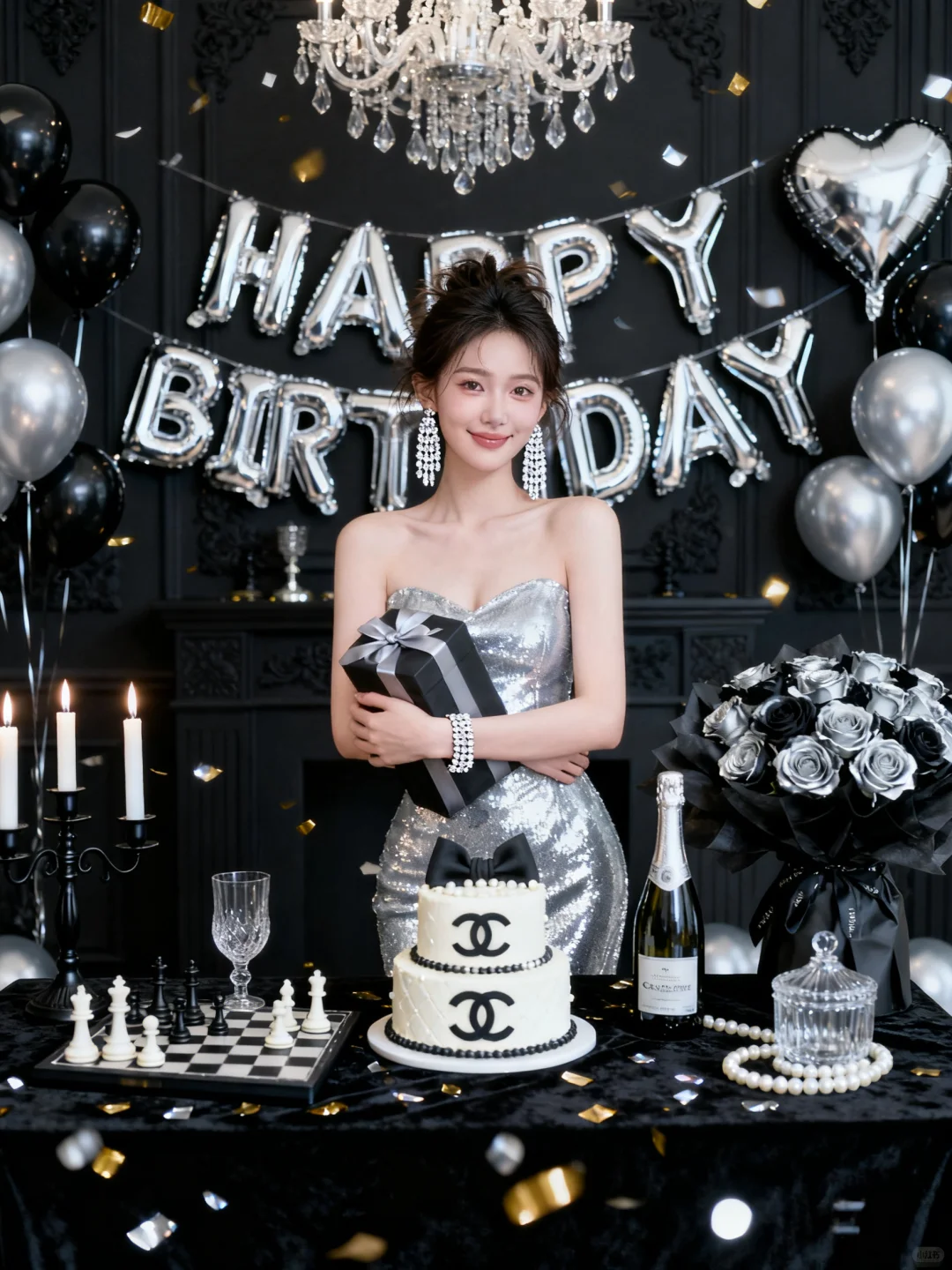 Ai生万物●怎样生成黑银风生日写真人像？