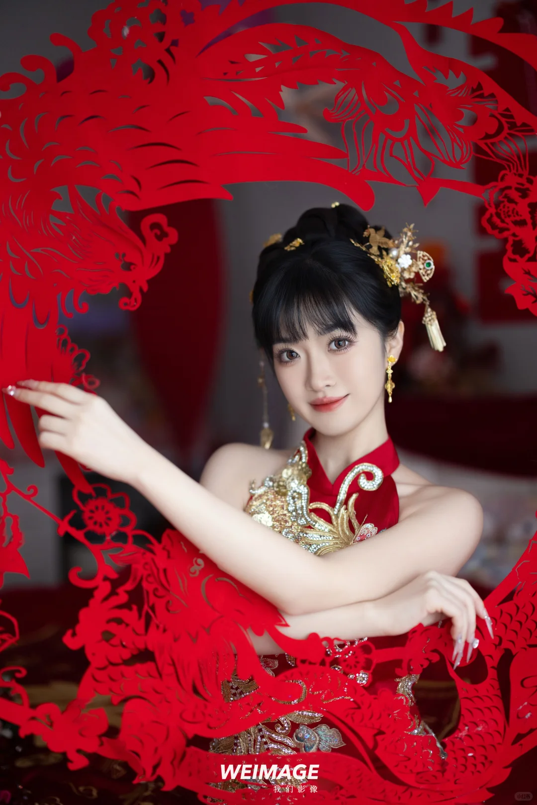 中式秀禾旗袍妆造｜太原婚庆圈的天花板