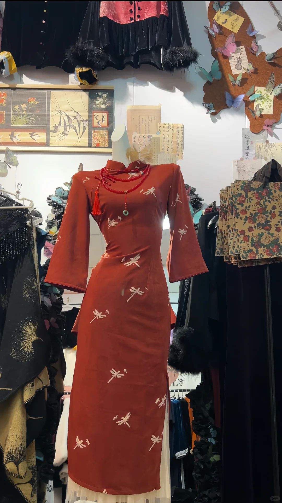 新中式｜旗袍、红色旗袍、冬季穿搭❤️