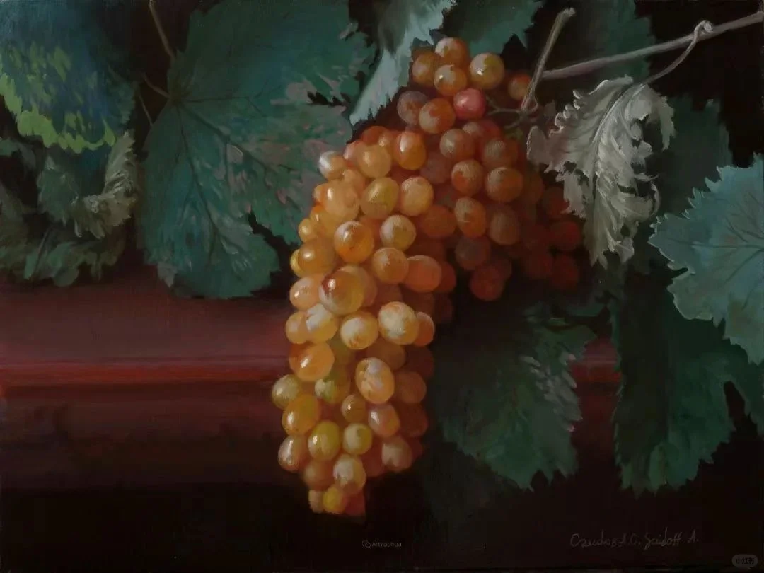 这位大师画得葡萄绝了，简直不能更娇艳！