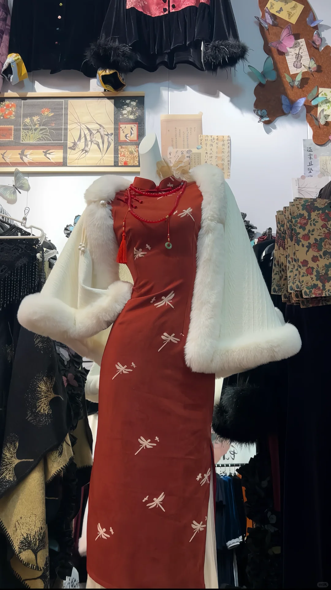 新中式｜旗袍、红色旗袍、冬季穿搭❤️