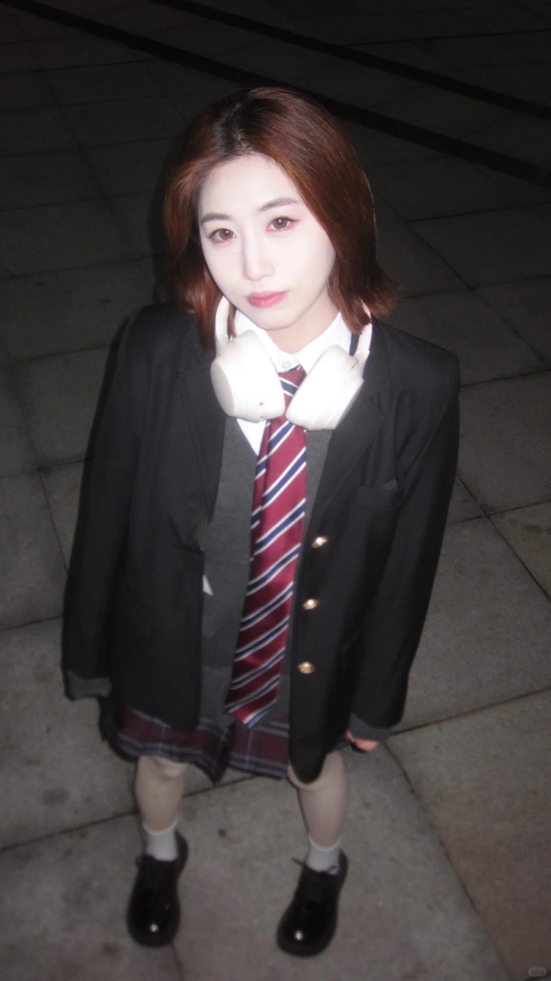 夜间JK制服拍照📸