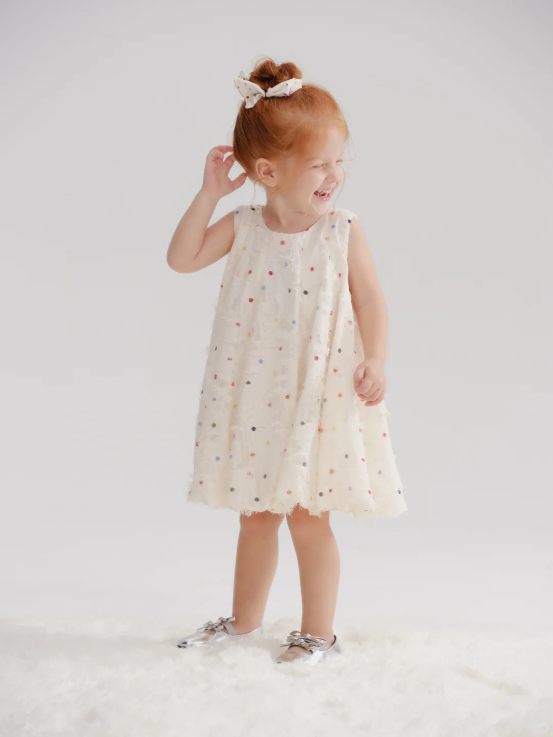 女宝宝一眼心动♥彩色波点泡泡裙🫧