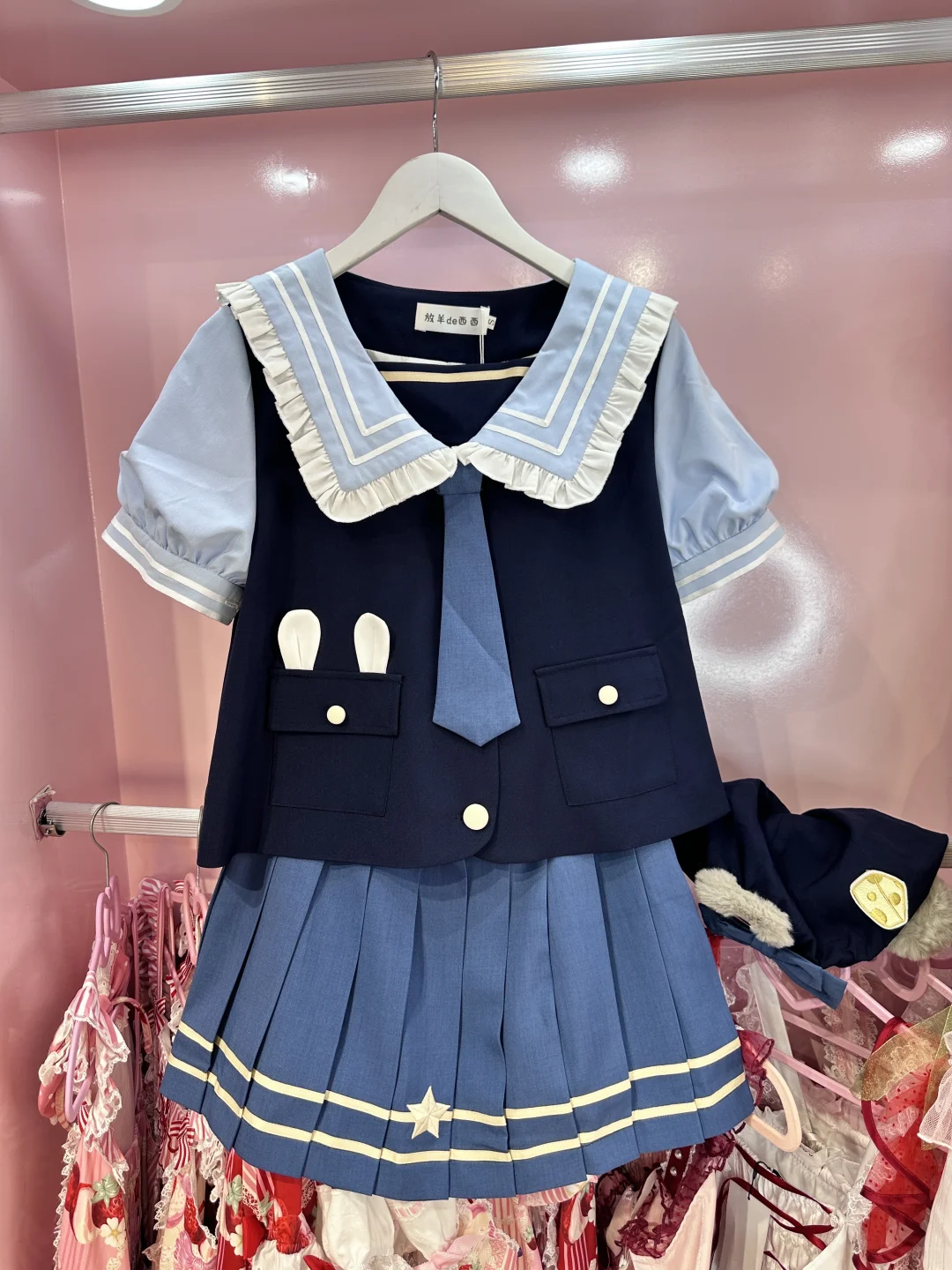 贪吃鼠鼠｜jk水手服套装实拍｜显白水手服