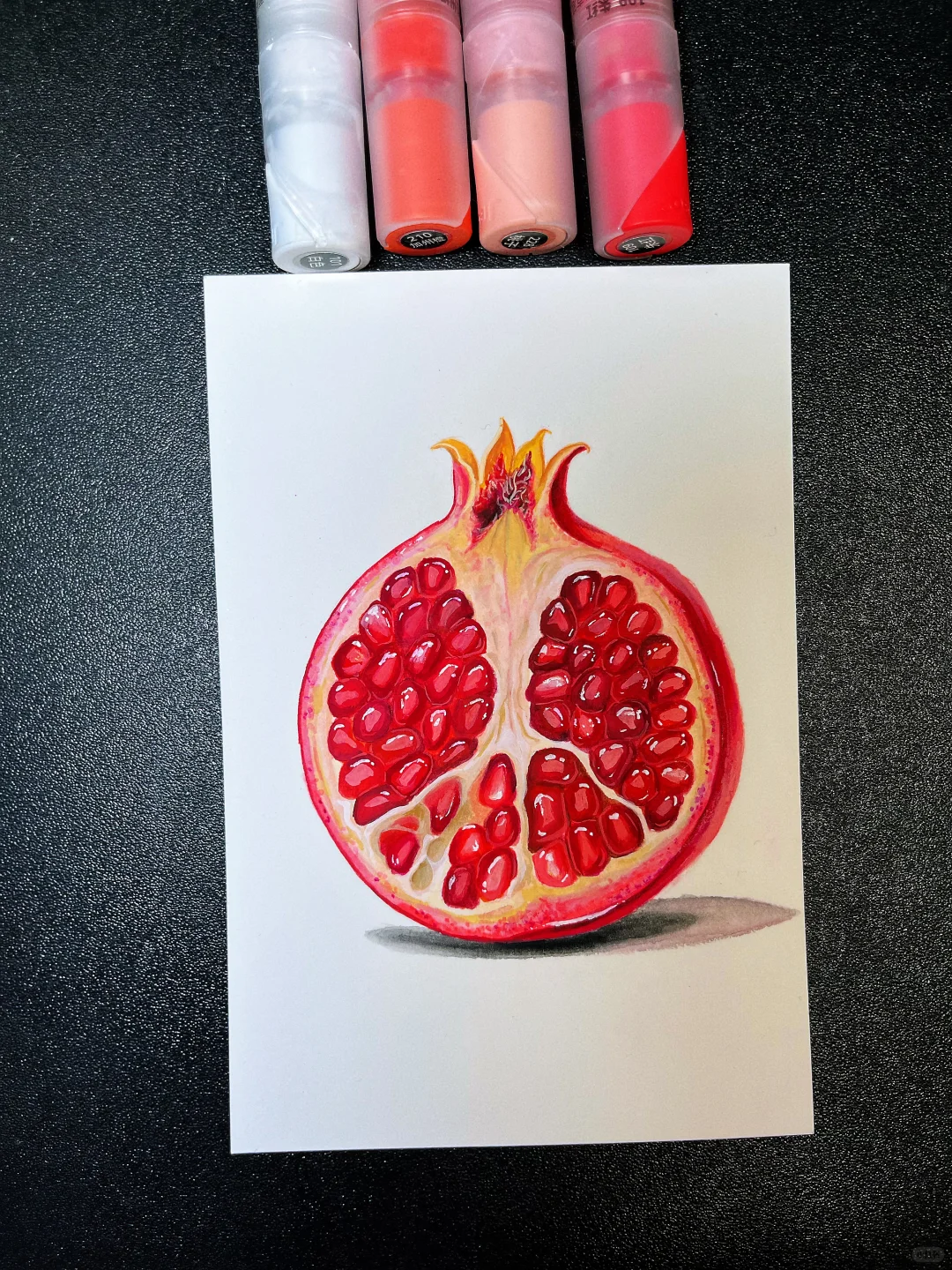 丙烯马克笔|石榴（附步骤图）