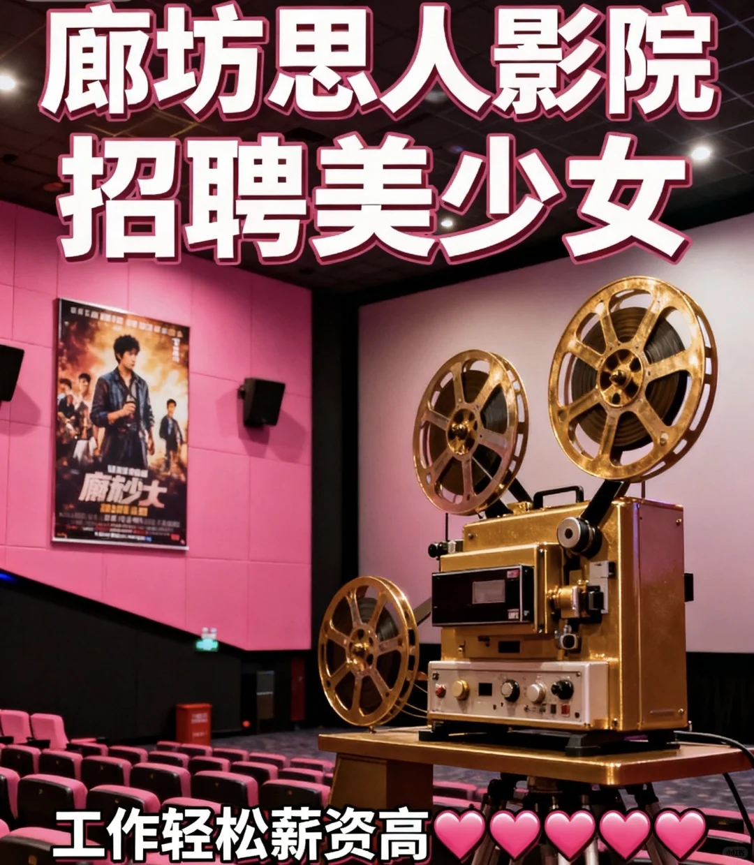 廊坊思人影院招聘美少女