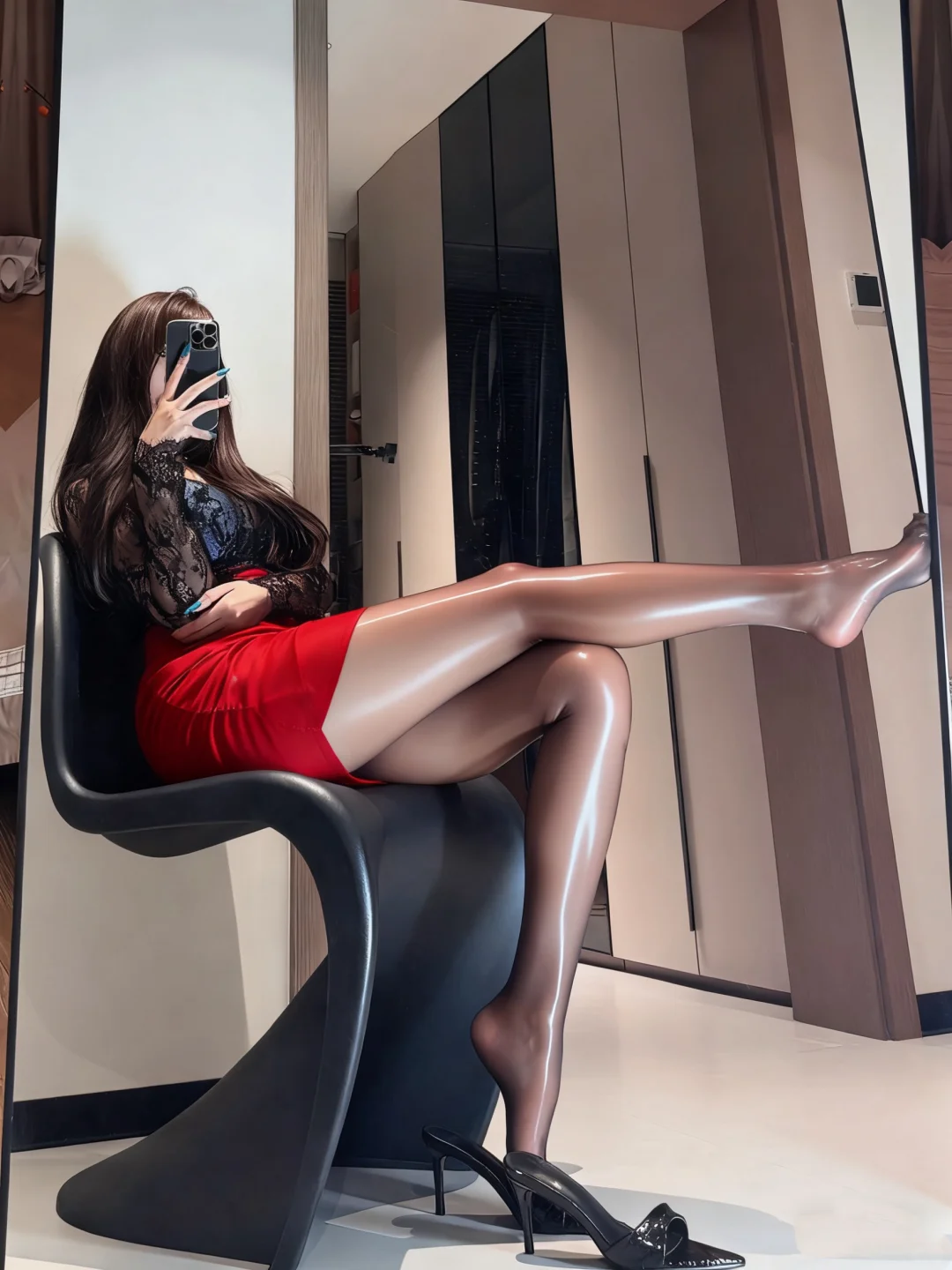 爱红裙的辣妹们看过来！红色小皮裙！