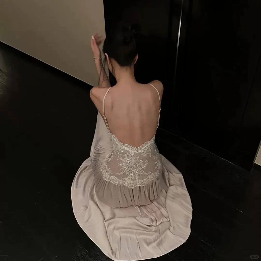 巨好看的蕾丝拼接吊带长裙，夏日心动之选💗