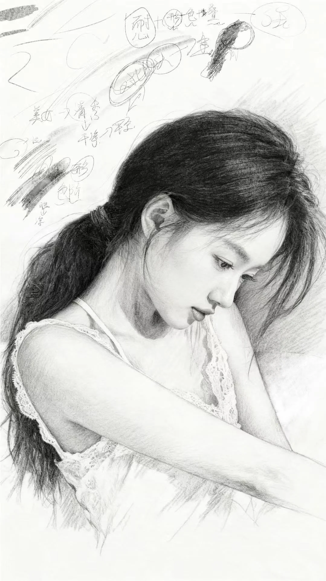 画一下清冷的女生