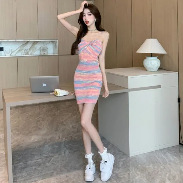 彩虹辣妹吊带裙🌈