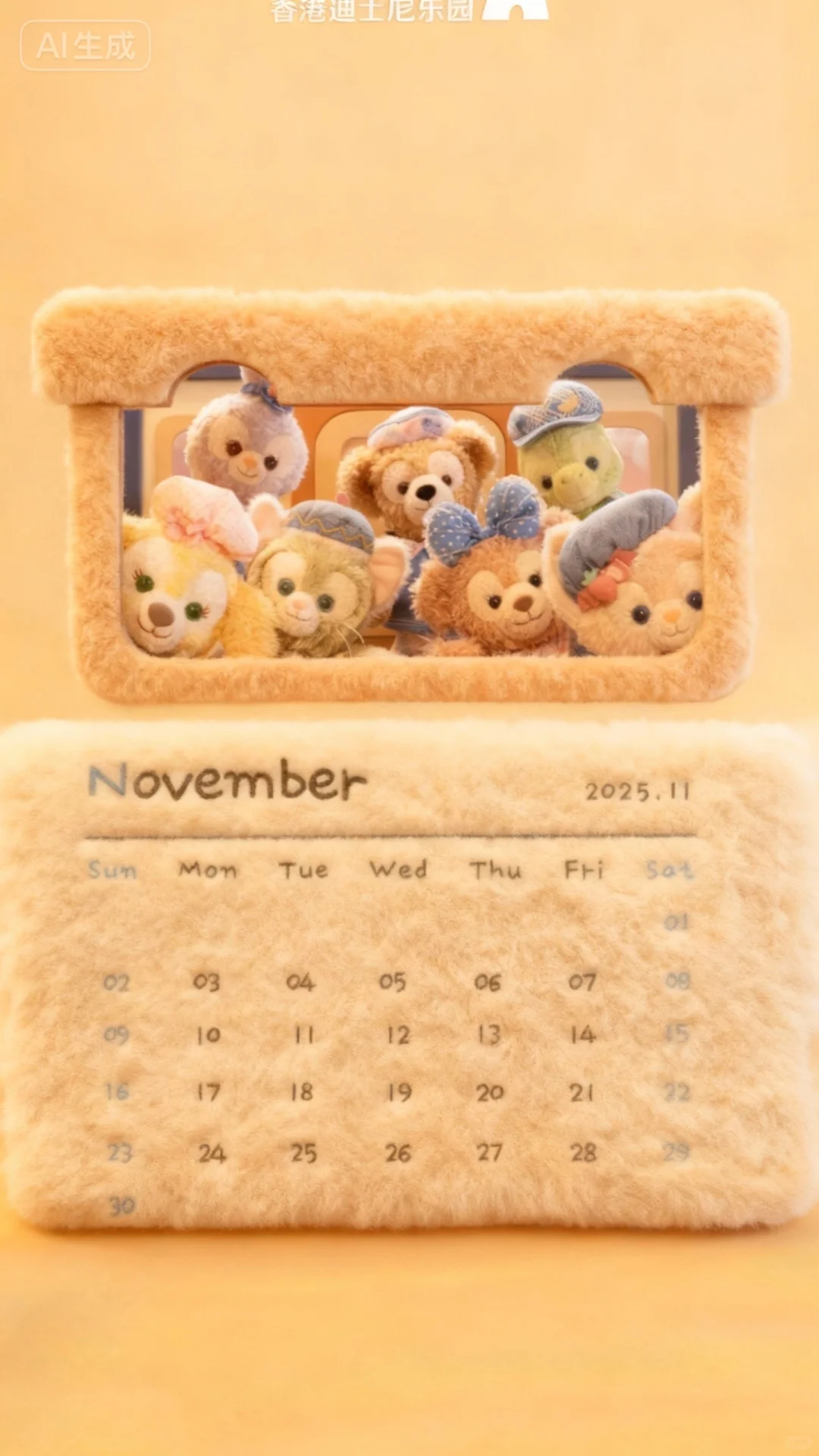 11月日历毛绒壁纸 🎄快点给手机换上吧