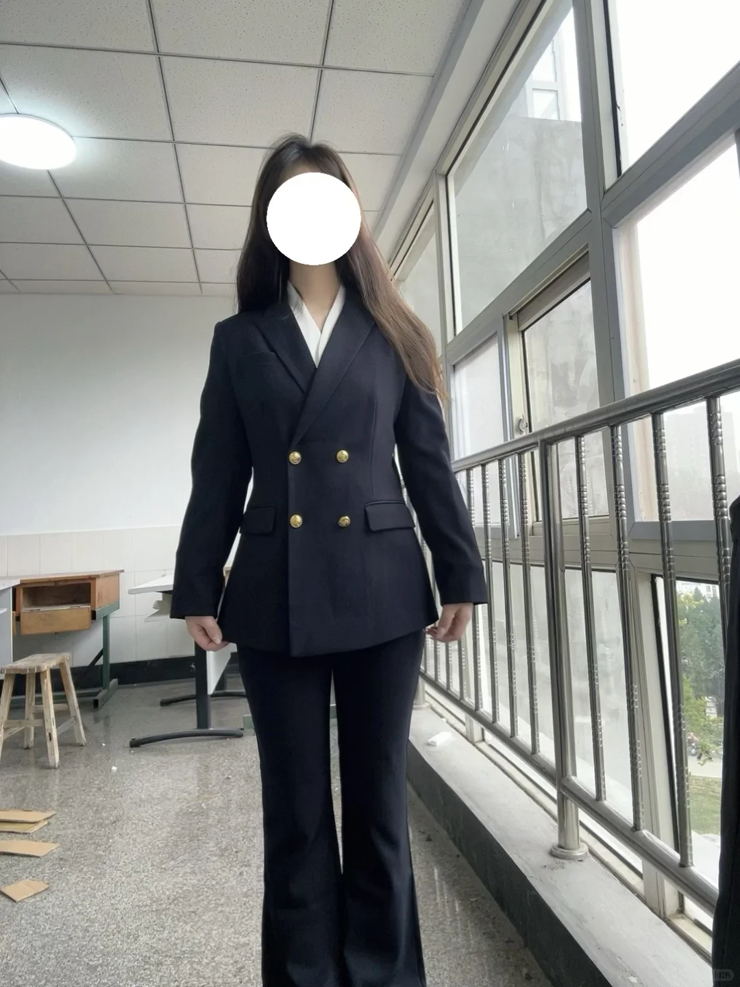 166/115 微胖女大学生平价西装套装分享