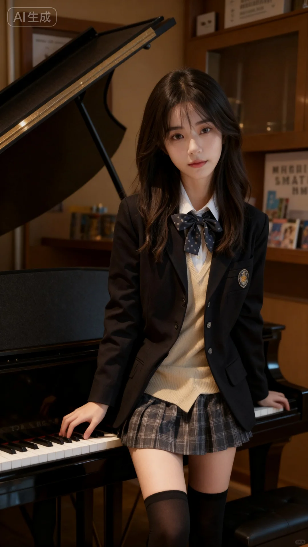 在钢琴教室拍 jk 照，氛围也是绝了