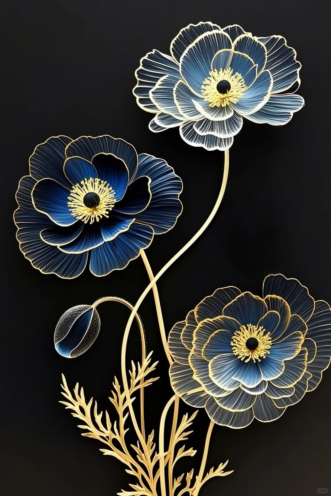 奢华蓝金系列：虞美人