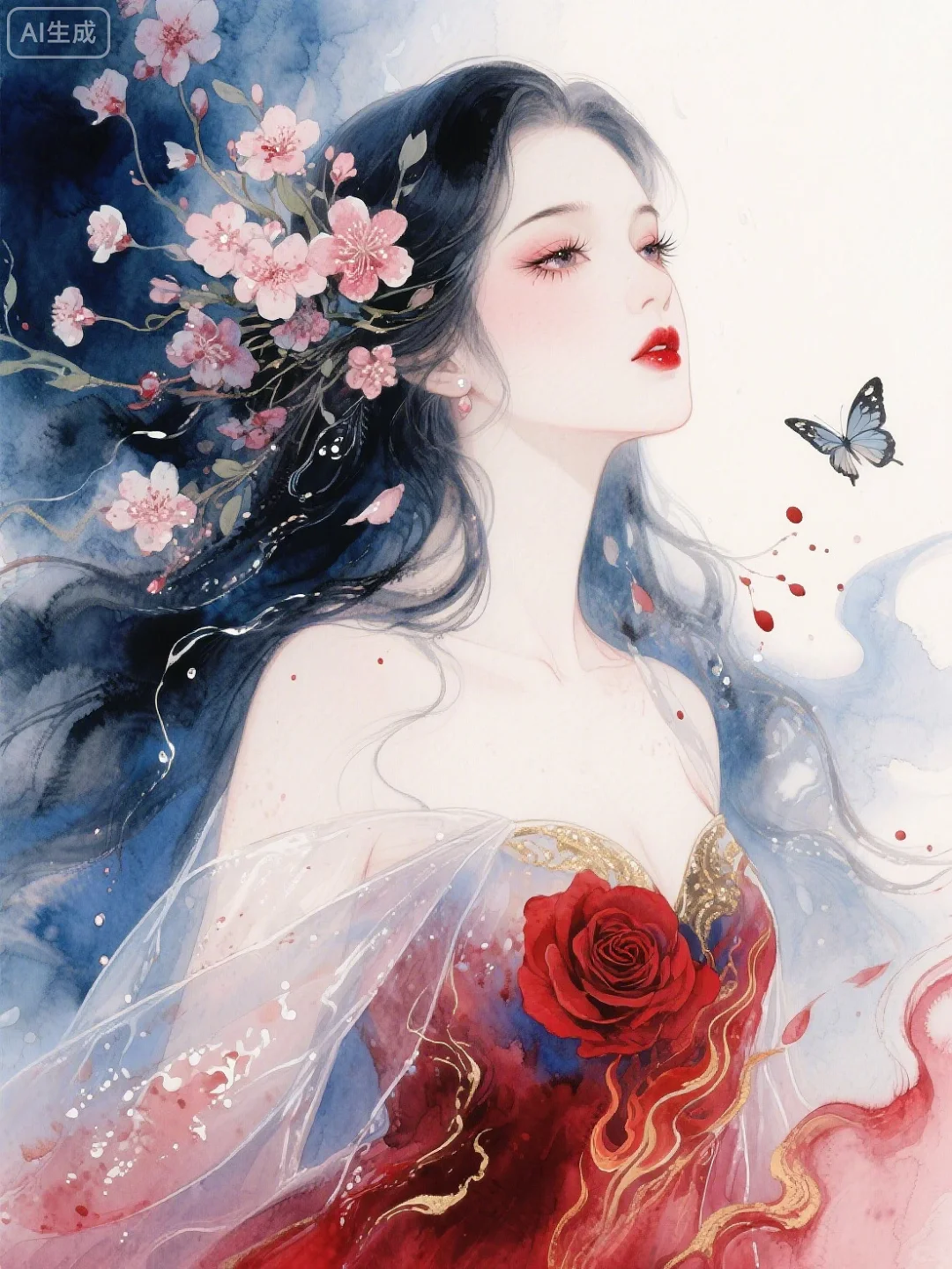 图星人AI水彩绝色｜妖媚仙女美到窒息！🎨