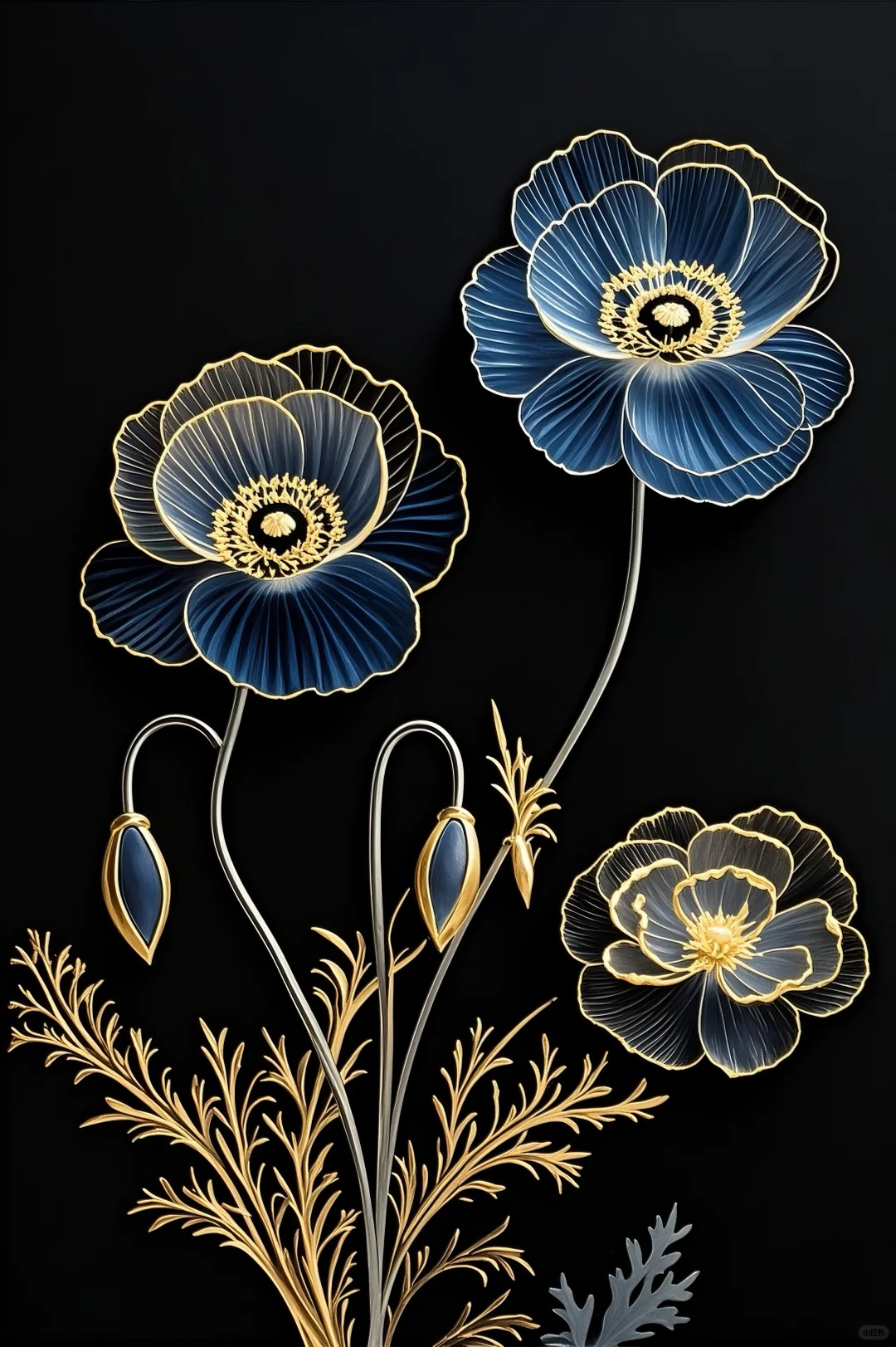 奢华蓝金系列：虞美人