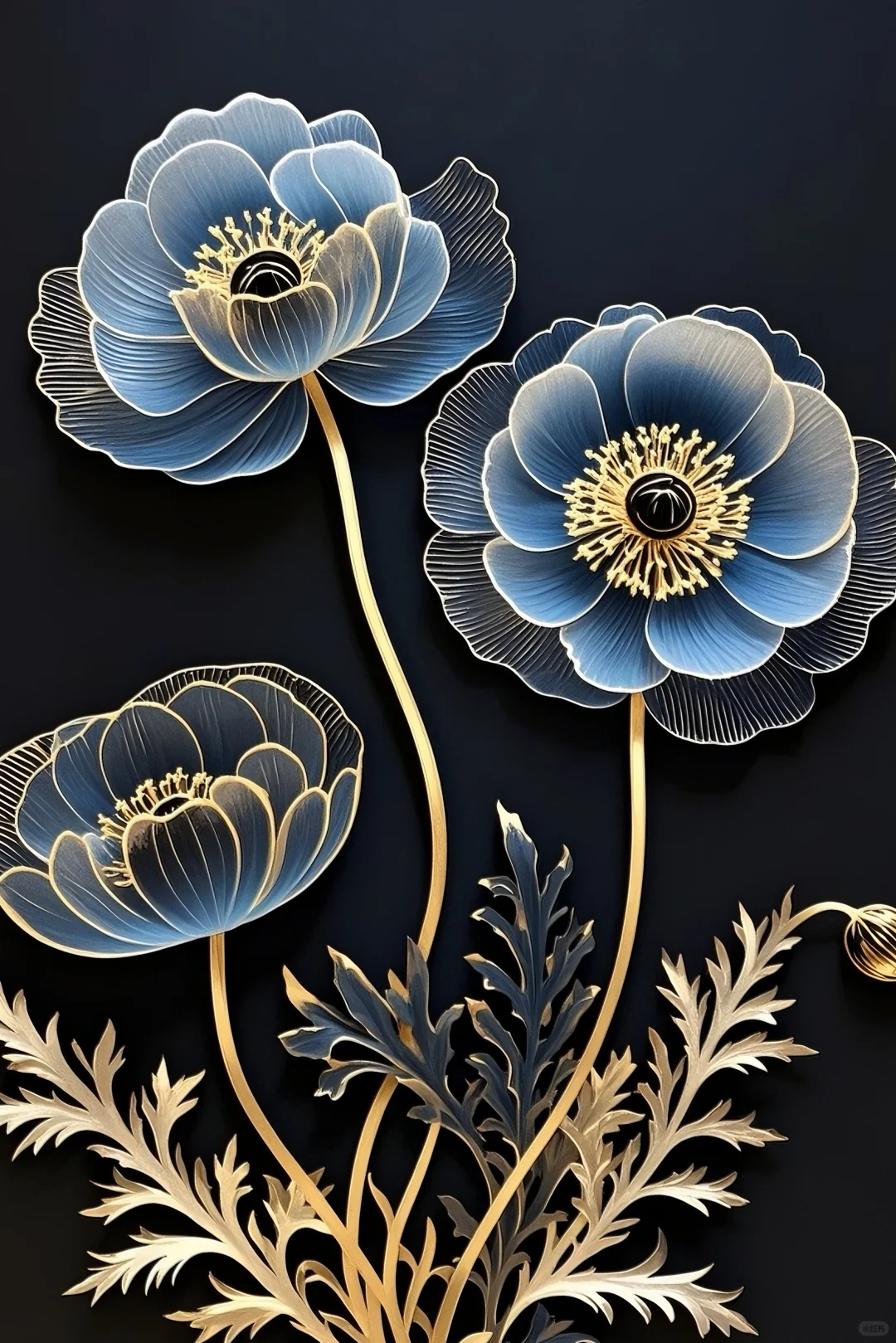 奢华蓝金系列：虞美人