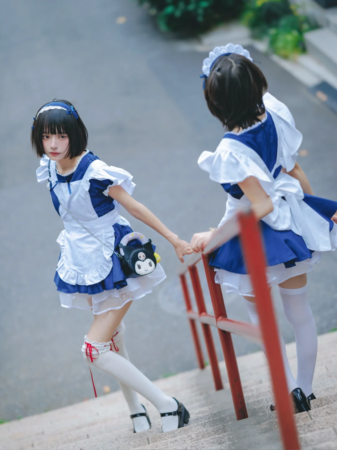 室外人像|在东京拍到了可爱的双子女仆！！