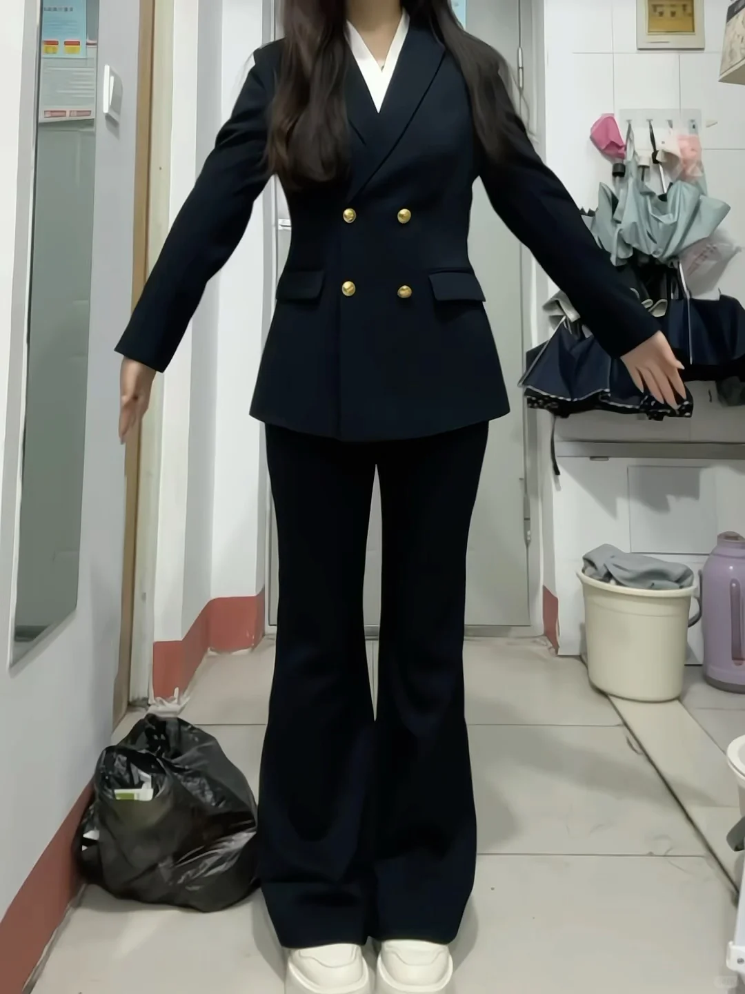 166/115 微胖女大学生平价西装套装分享