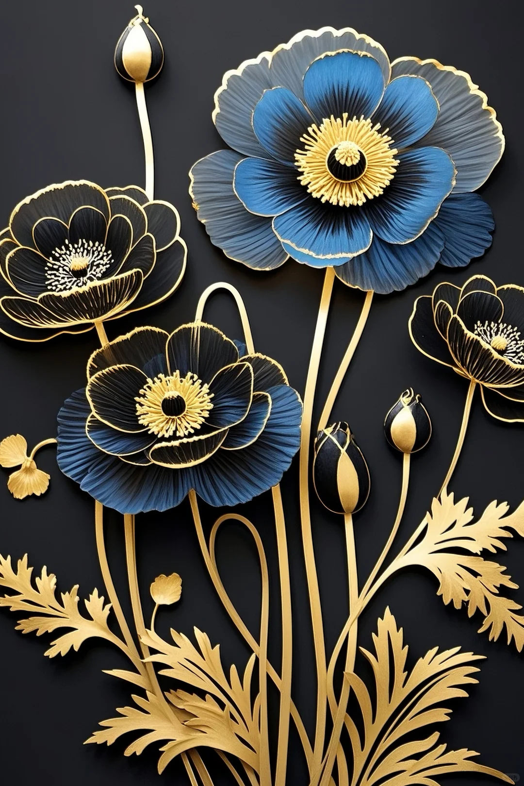 奢华蓝金系列：虞美人