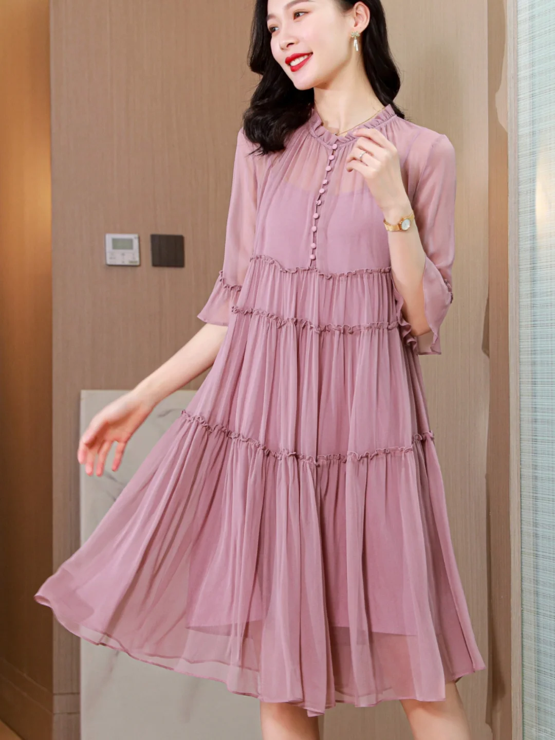 曼妙优雅女人味 高级感桑蚕丝连衣裙👗