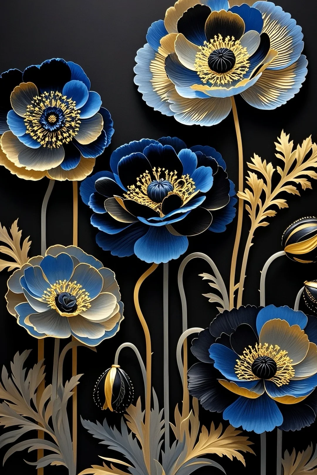 奢华蓝金系列：虞美人