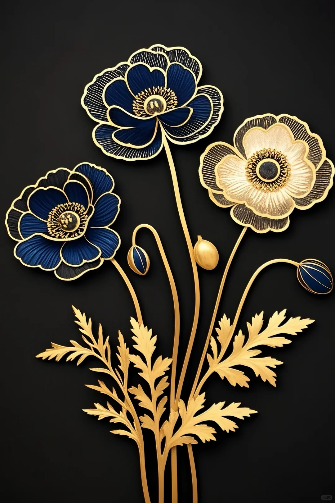 奢华蓝金系列：虞美人