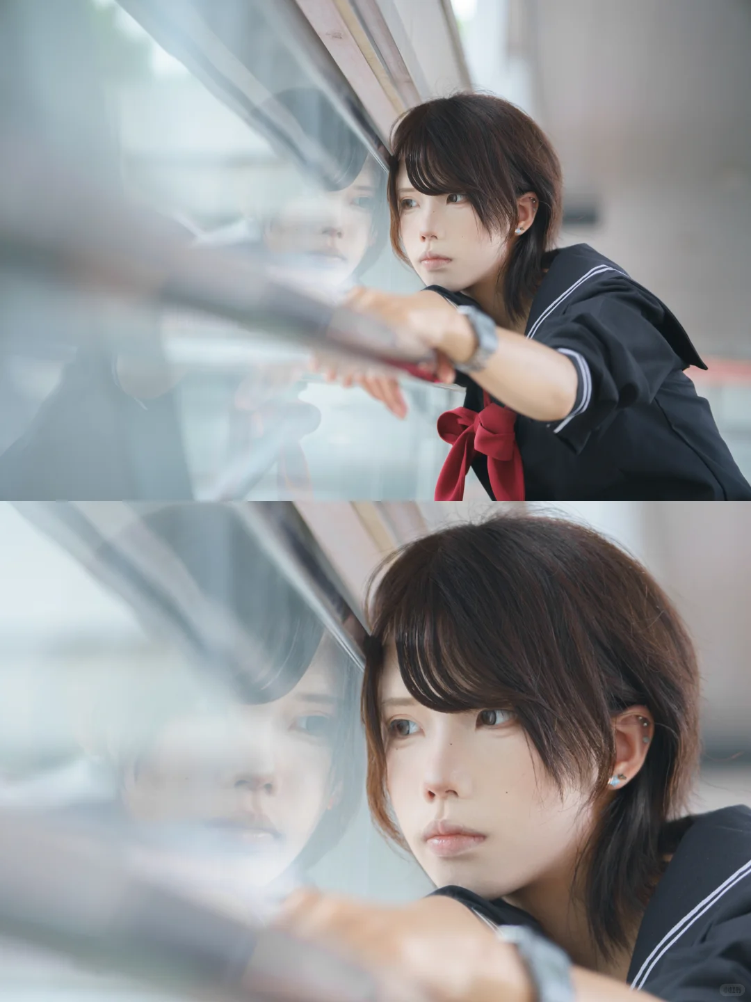 谁给这个忧郁女子一副耳机