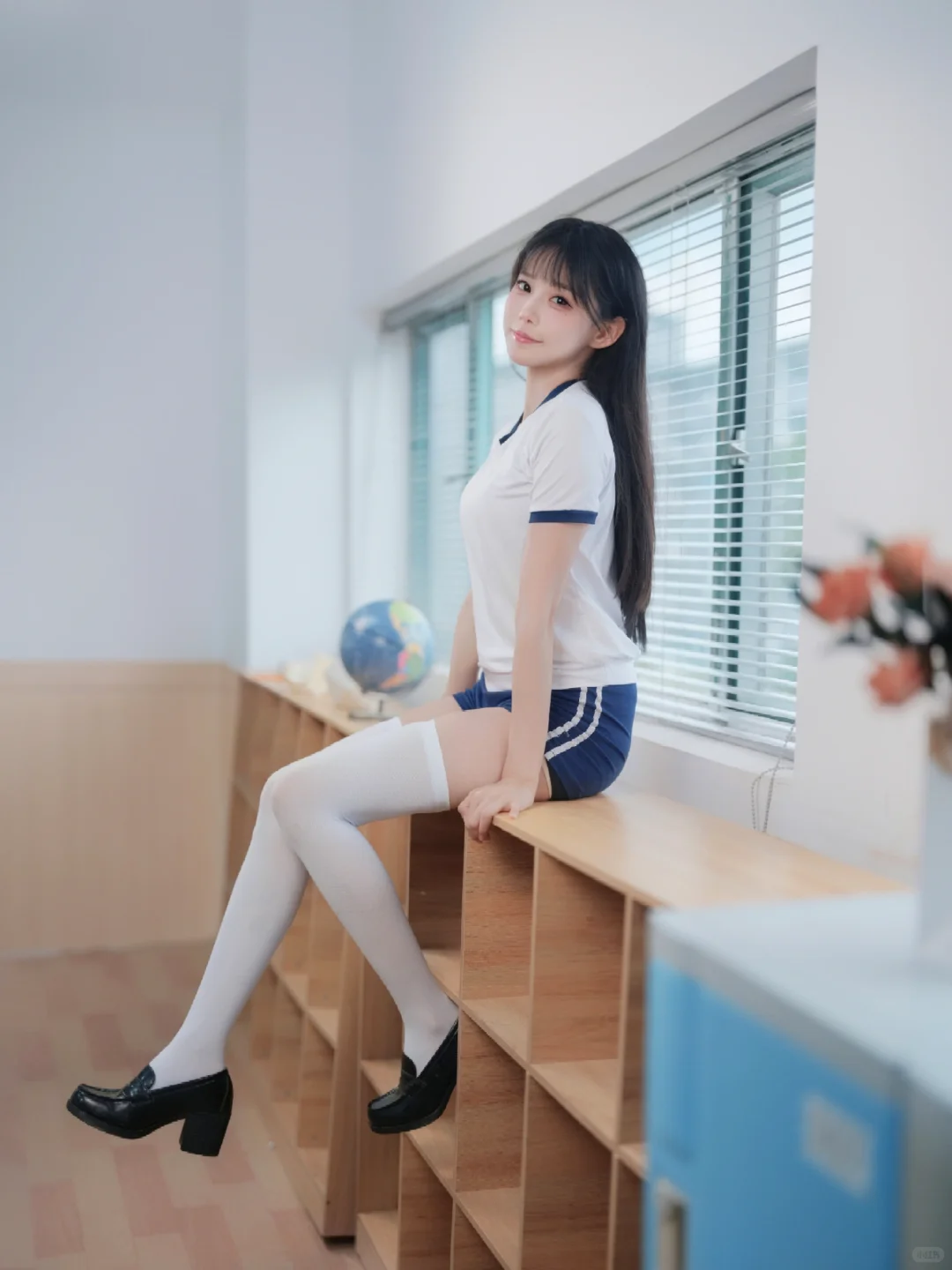 这也太甜太可爱了吧！放课后体操服少女