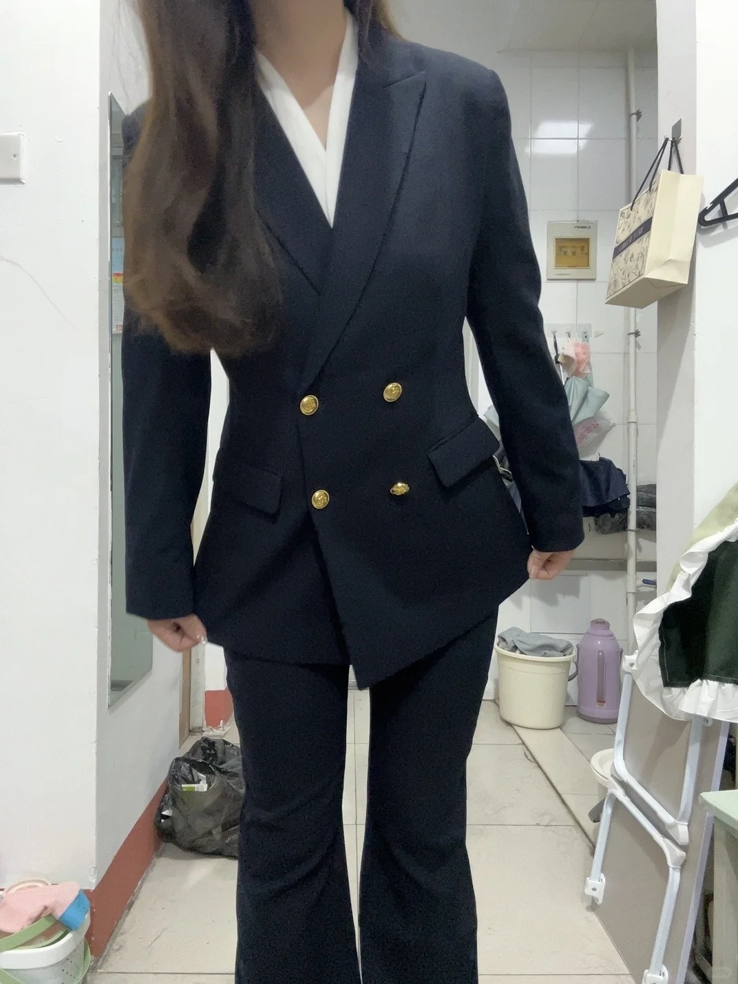 166/115 微胖女大学生平价西装套装分享