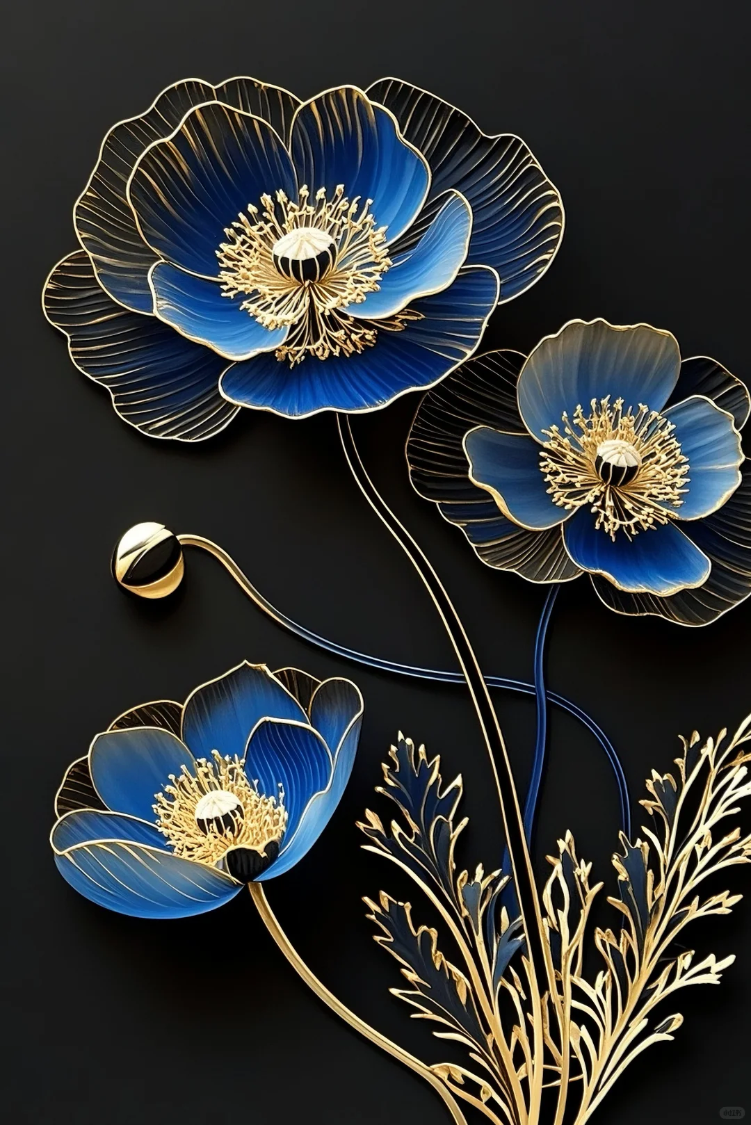 奢华蓝金系列：虞美人