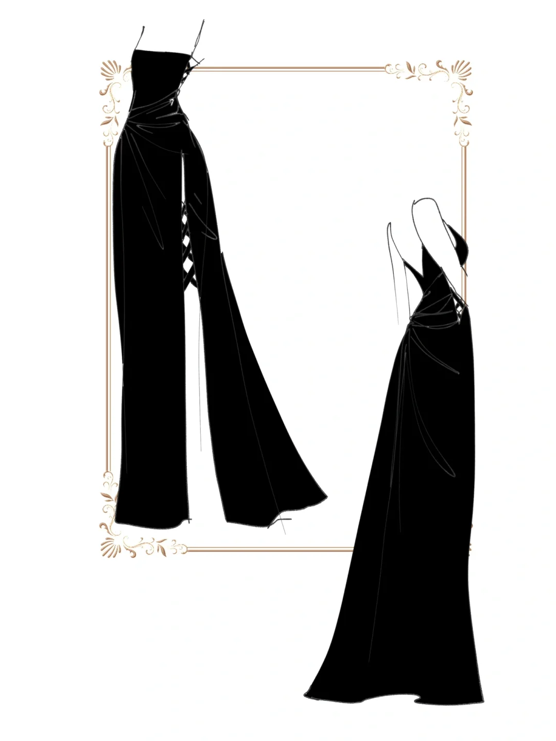 《雨夜邀请函》一版白胚样衣图透❕