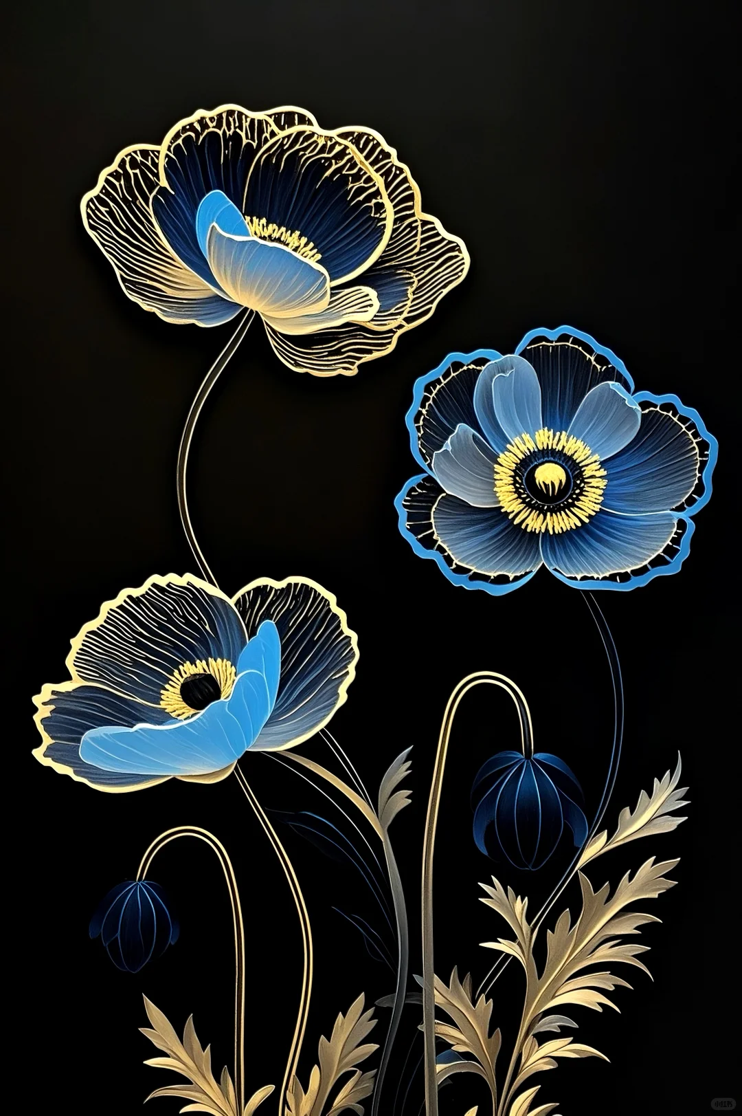 奢华蓝金系列：虞美人