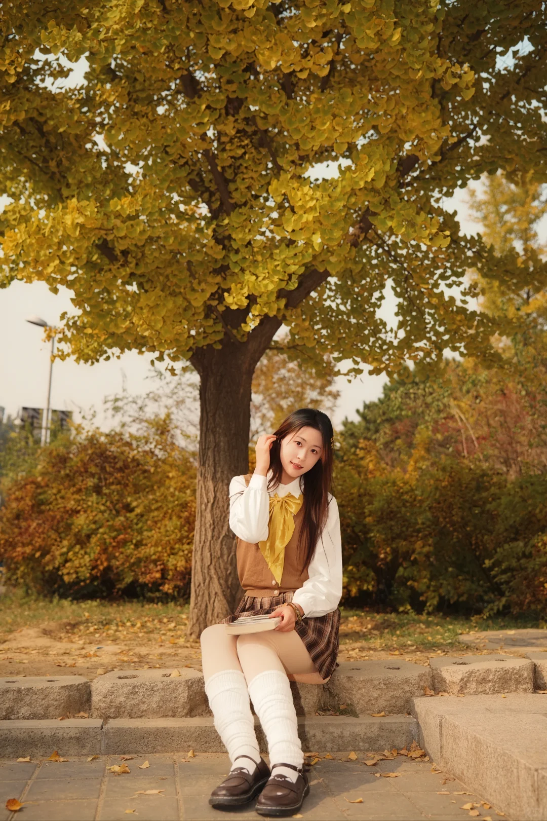 秋日JK少女与银杏的浪漫邂逅