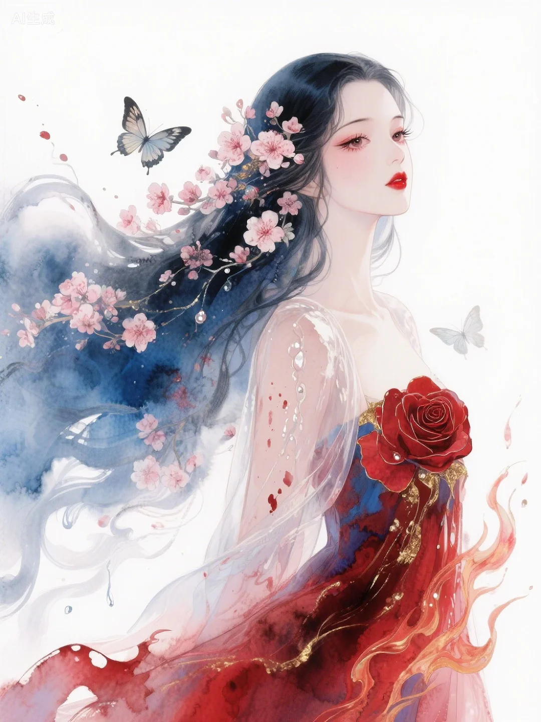 图星人AI水彩绝色｜妖媚仙女美到窒息！🎨