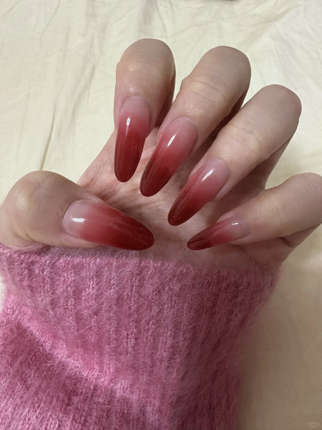 超绝秋冬红色美甲