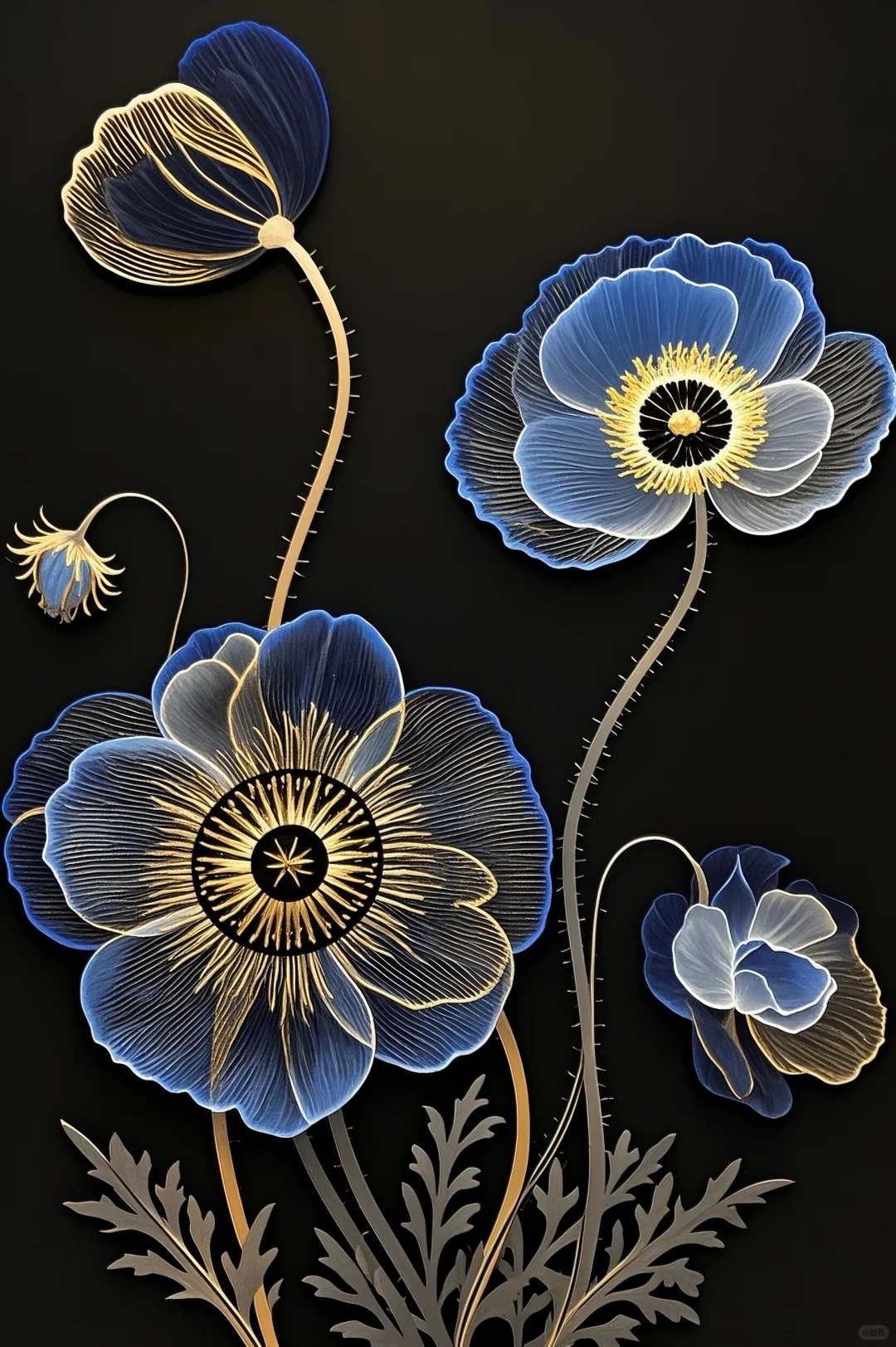 奢华蓝金系列：虞美人