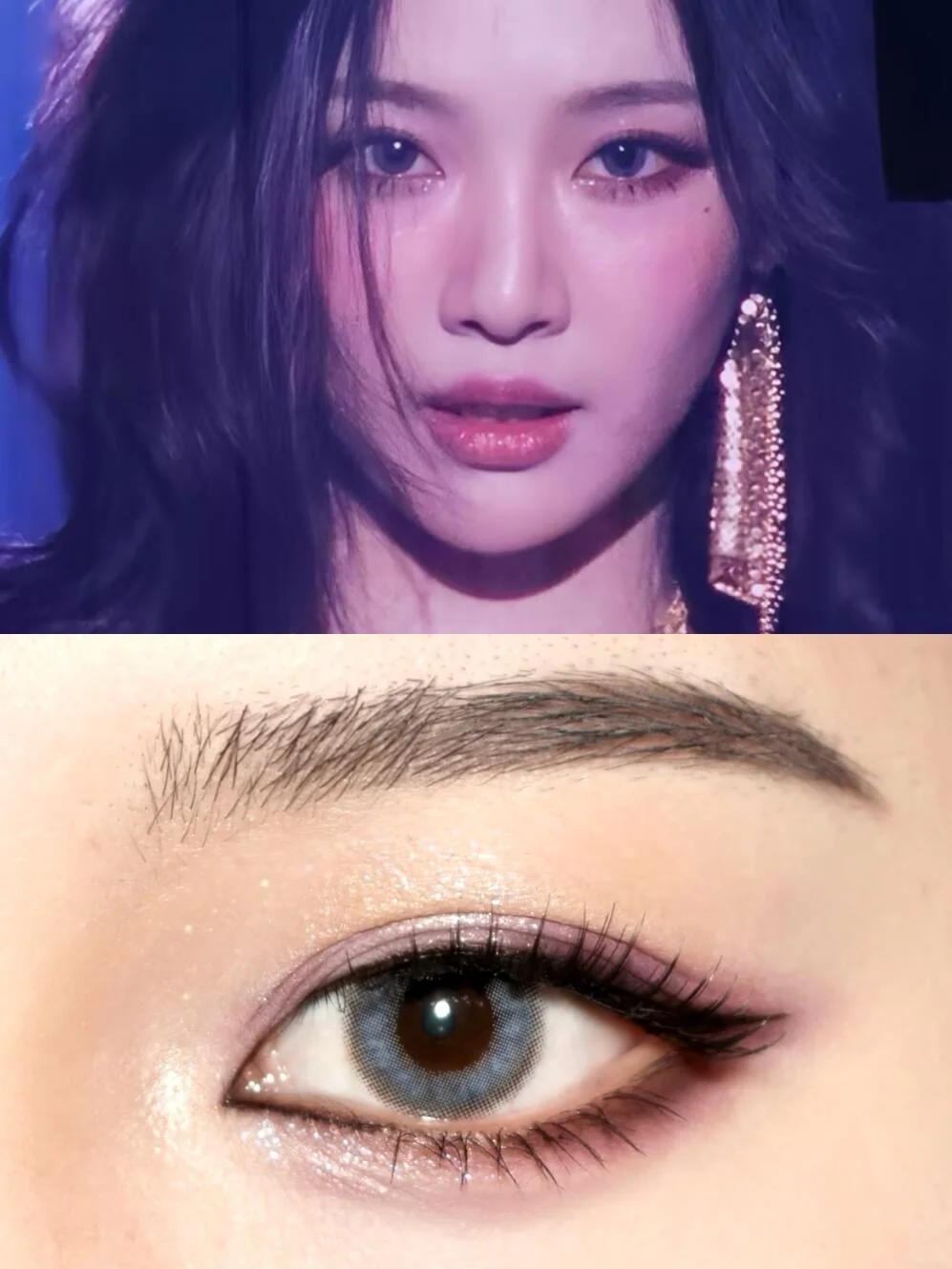 宁艺卓仿妆｜女团感假睫毛说的就是水光黑吧！