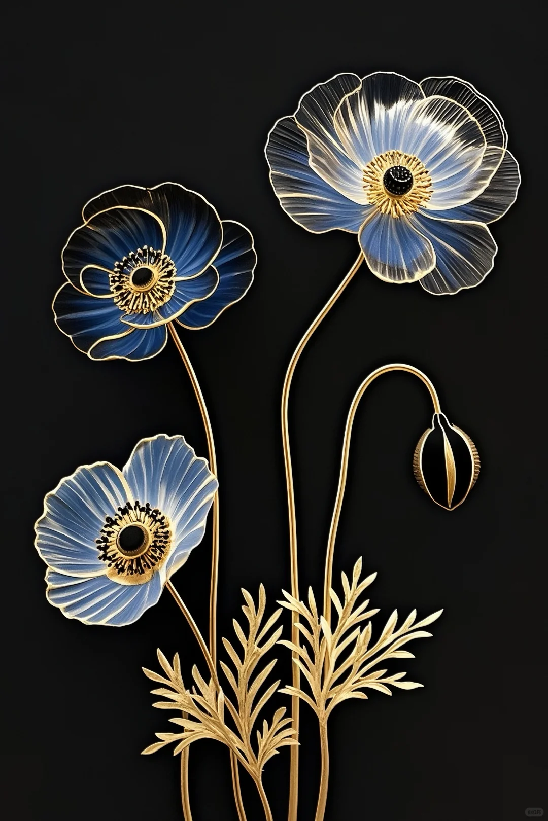 奢华蓝金系列：虞美人