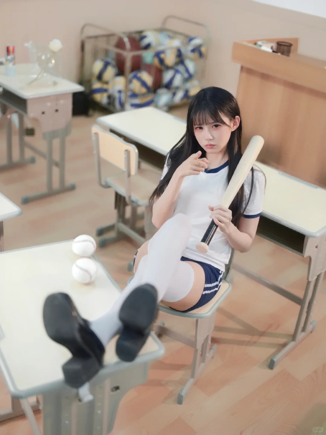 这也太甜太可爱了吧！放课后体操服少女