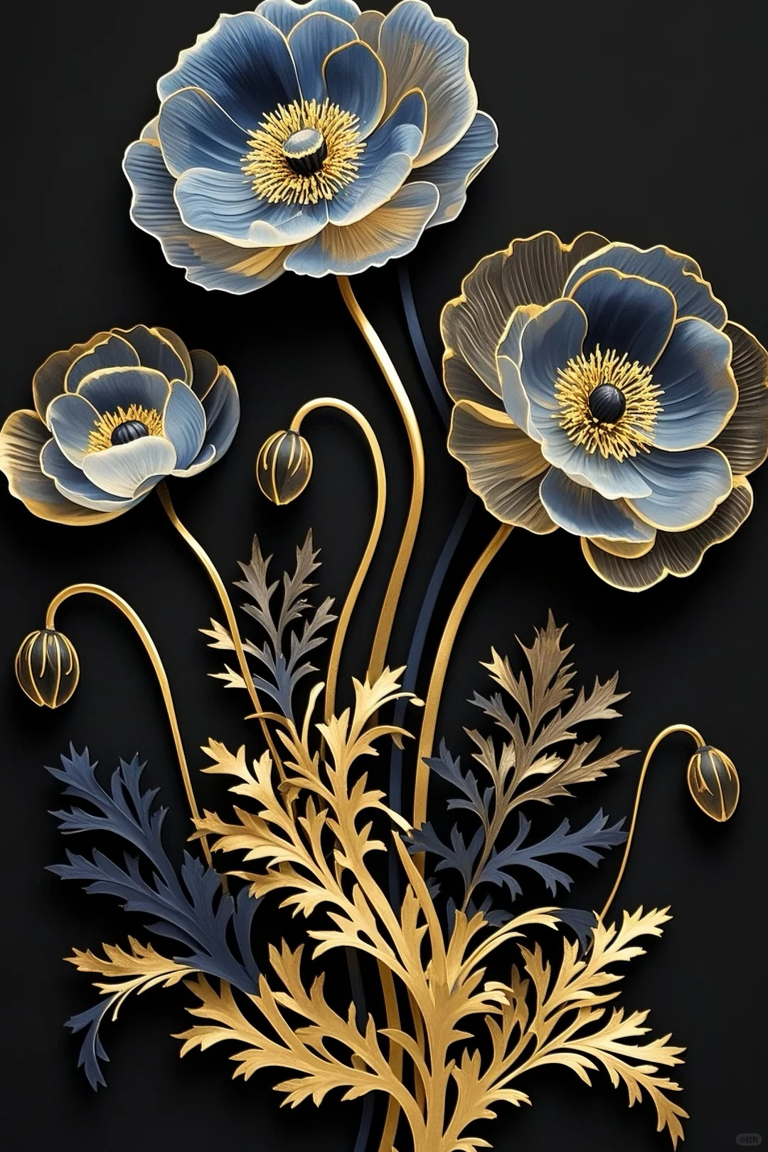 奢华蓝金系列：虞美人