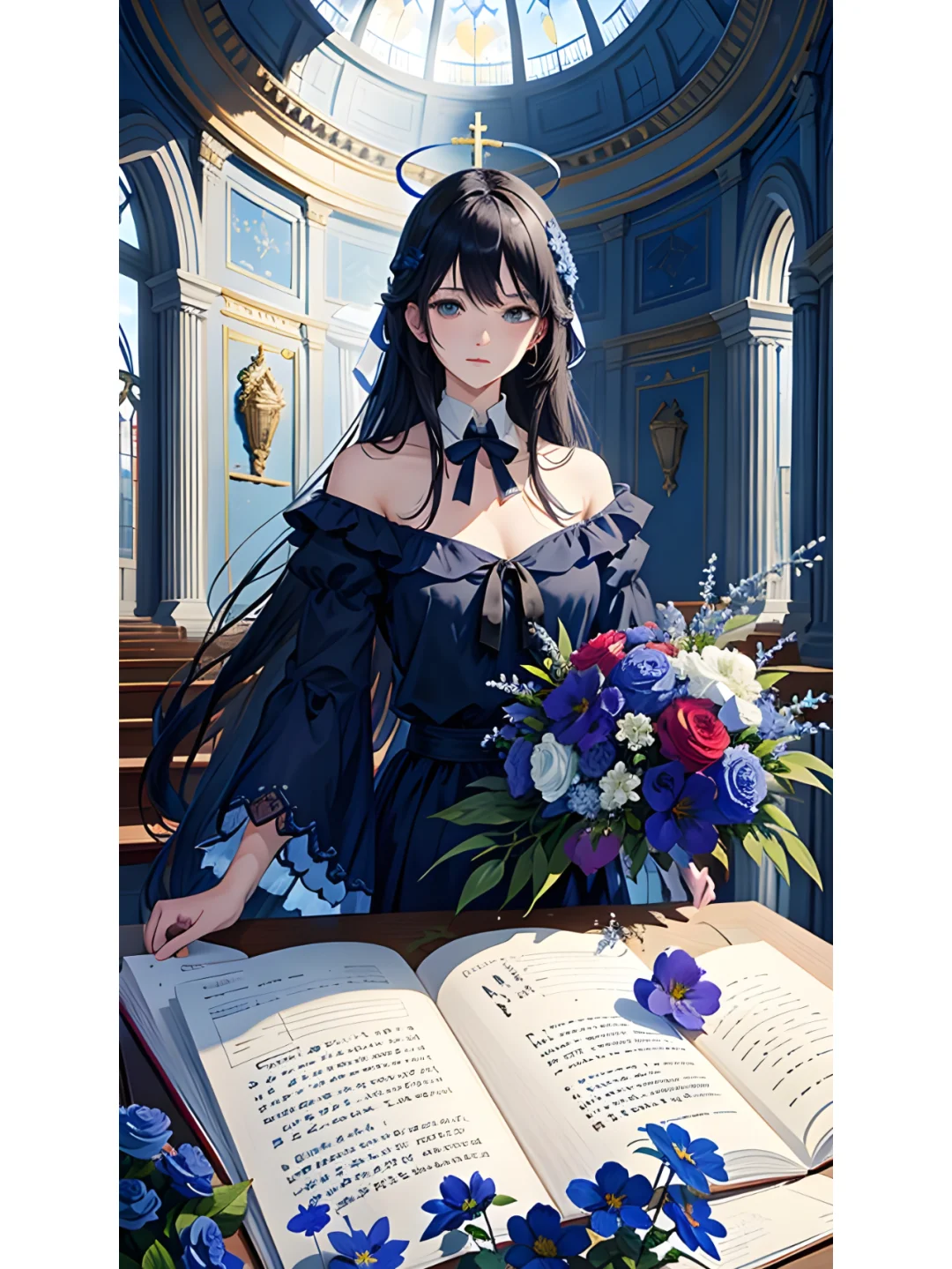 天使翅膀女孩，绘画写实照片